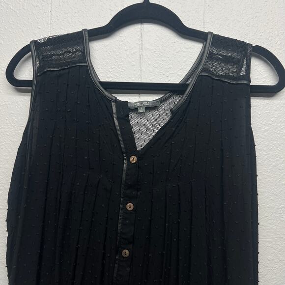 Miss Me Womens Top Large Y2K French Dot Flowy Witchy Goth Rocker Punk Boho Chic - Picture 3 of 10